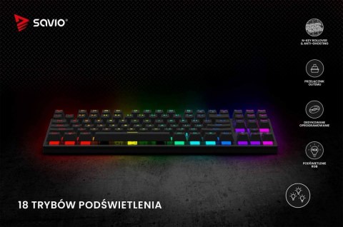 Klawiatura mechaniczna RGB Tempest X2 Outemu Blue Klawiatura mechaniczna RGB Tempest X2 Outemu Blue