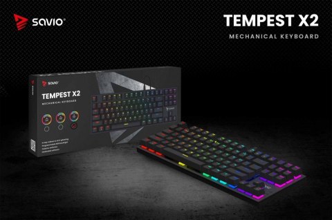 Klawiatura mechaniczna RGB Tempest X2 Outemu Blue Klawiatura mechaniczna RGB Tempest X2 Outemu Blue