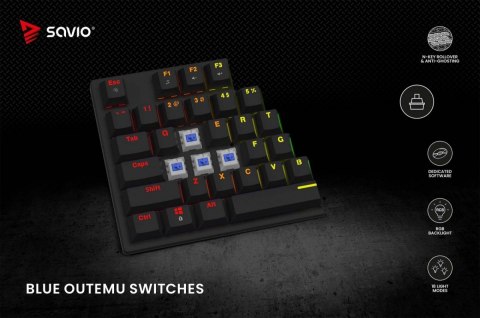 Klawiatura mechaniczna RGB Tempest X2 Outemu Blue Klawiatura mechaniczna RGB Tempest X2 Outemu Blue