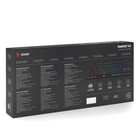 Klawiatura mechaniczna RGB Tempest X2 Outemu Blue Klawiatura mechaniczna RGB Tempest X2 Outemu Blue