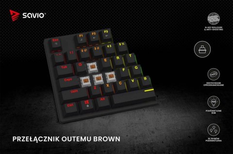 Klawiatura mechaniczna RGB Tempest X2 Outemu Brown Klawiatura mechaniczna RGB Tempest X2 Outemu Brown