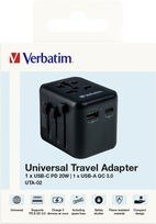 Adapter podróżny UTA-02 49544 180 krajów, ładowarka 20 W, QC 3.0. 1x USB-C, 1x USB-A Adapter podróżny UTA-02 49544 180 krajów, ładowarka 20 W, QC 3.0. 1x USB-C, 1x USB-A