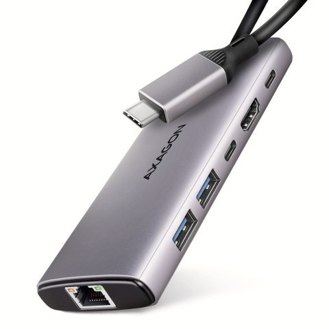 HMC-6G2L Wieloportovy hub USB 6in1, 10Gbps, 2xUSB-A, 1xUSB-C, HDMI 4K/60Hz, PD 100W, GLAN, 15cm USB-C kabel HMC-6G2L Wieloportovy hub USB 6in1, 10Gbps, 2xUSB-A, 1xUSB-C, HDMI 4K/60Hz, PD 100W, GLAN, 15cm USB-C kabel