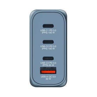 Ładowarka GNC-100 32202 GaN 100W, 3xUSB-C,1x USB-A, QC 3.0, PD 3.0 UE / UK Ładowarka GNC-100 32202 GaN 100W, 3xUSB-C,1x USB-A, QC 3.0, PD 3.0 UE / UK