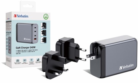 Ładowarka GNC-240 32205 GaN 240W, PD 3.1, QC 3.0 3x USB-C, 1x USB-A, UE / UK Ładowarka GNC-240 32205 GaN 240W, PD 3.1, QC 3.0 3x USB-C, 1x USB-A, UE / UK