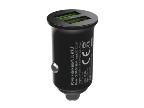 Ładowarka samochodowa GC PowerRide Nano36 36W 6A 2x USB-A Ładowarka samochodowa GC PowerRide Nano36 36W 6A 2x USB-A