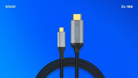 Kabel USB-C do HDMI v2.0b, 3m, miedź CL-184 Kabel USB-C do HDMI v2.0b, 3m, miedź CL-184