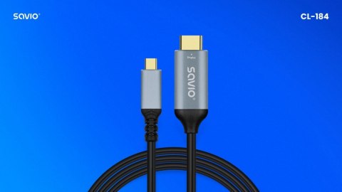 Kabel USB-C do HDMI v2.0b, 3m, miedź CL-184 Kabel USB-C do HDMI v2.0b, 3m, miedź CL-184