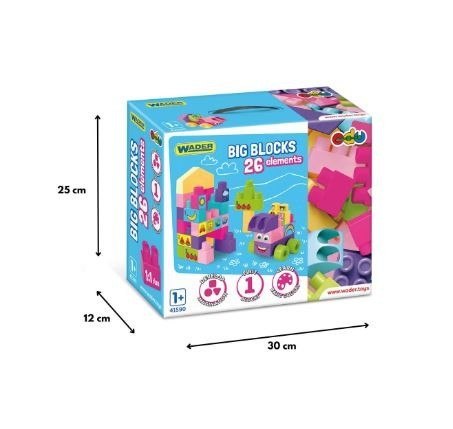 Klocki 26 elementów Big Blocks różowe Klocki 26 elementów Big Blocks różowe