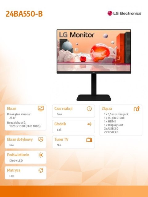 Monitor 24BA550-B 23.8 cala IPS Full HD 100Hz Monitor 24BA550-B 23.8 cala IPS Full HD 100Hz