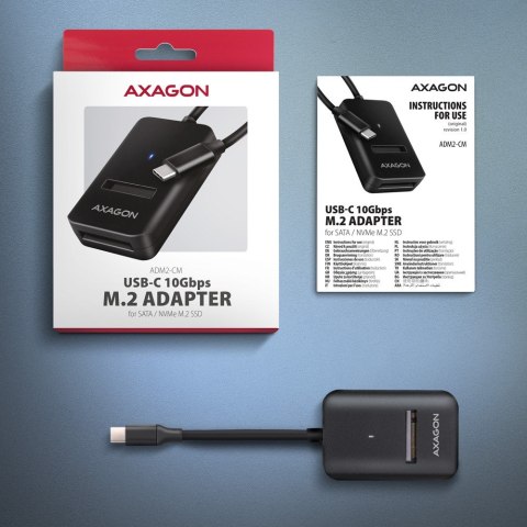 ADM2-CM Adapter USB3.2 Gen 2 M.2 NVMe/SATA SSD 10cm USB-C cable ADM2-CM Adapter USB3.2 Gen 2 M.2 NVMe/SATA SSD 10cm USB-C cable