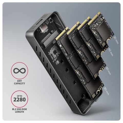 EEM2-20G Obudowa zewnętrzna aluminiowa USB-C 3.2 Gen 2 M.2 NVMe SSD 20Gbps EEM2-20G Obudowa zewnętrzna aluminiowa USB-C 3.2 Gen 2 M.2 NVMe SSD 20Gbps