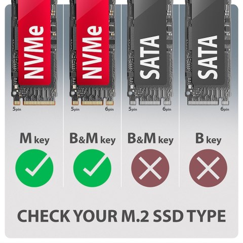 EEM2-20G Obudowa zewnętrzna aluminiowa USB-C 3.2 Gen 2 M.2 NVMe SSD 20Gbps EEM2-20G Obudowa zewnętrzna aluminiowa USB-C 3.2 Gen 2 M.2 NVMe SSD 20Gbps