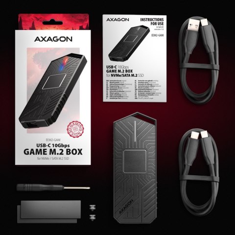 EEM2-GAM Obudowa zewnętrzna aluminiowa USB-C 3.2 Gen 2 M.2 NVMe/SATA SSD Gaming EEM2-GAM Obudowa zewnętrzna aluminiowa USB-C 3.2 Gen 2 M.2 NVMe/SATA SSD Gaming