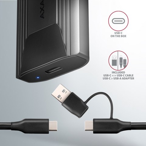 EEM2-GTS2 Obudowa zewnętrzna aluminiowa bezśrubowa USB-C 3.2 Gen 2 M.2 NVMe & SATA SSD + USB-A - USB-C redukcja EEM2-GTS2 Obudowa zewnętrzna aluminiowa bezśrubowa USB-C 3.2 Gen 2 M.2 NVMe & SATA SSD + USB-A - USB-C redukcja