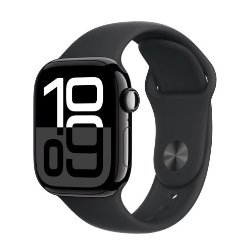 Watch Series 10 GPS, koperta 42 mm z aluminium w kolorze onyksu z paskiem sportowym w kolorze czarnym - rozmiar M/L Watch Series 10 GPS, koperta 42 mm z aluminium w kolorze onyksu z paskiem sportowym w kolorze czarnym - rozmiar M/L
