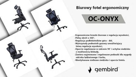 Krzesło biurowe ergonomiczne Onyx Krzesło biurowe ergonomiczne Onyx