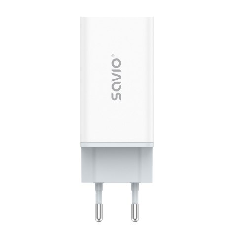 Ładowarka sieciowa 65W GaN LA-07 z kablem USB-A-USB typ C 1m, biała Ładowarka sieciowa 65W GaN LA-07 z kablem USB-A-USB typ C 1m, biała