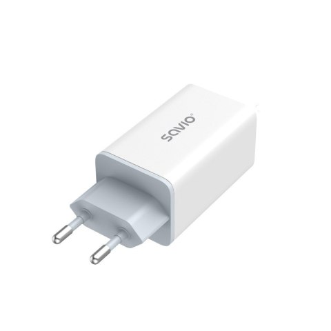 Ładowarka sieciowa 65W GaN LA-07 z kablem USB-A-USB typ C 1m, biała Ładowarka sieciowa 65W GaN LA-07 z kablem USB-A-USB typ C 1m, biała