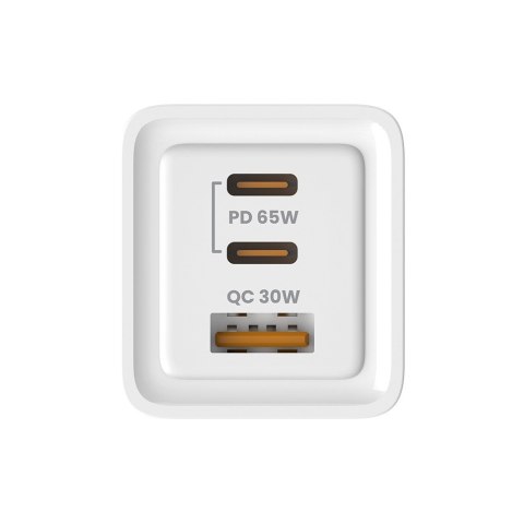 Ładowarka sieciowa 65W GaN LA-07 z kablem USB-A-USB typ C 1m, biała Ładowarka sieciowa 65W GaN LA-07 z kablem USB-A-USB typ C 1m, biała