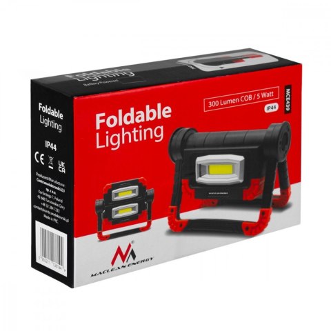 Lampa robocza LED COB warsztatowa składana MCE439 300LM 3 tryby świecenia, IP44. 6500K (zimna biała) wymiary: 199,4 x 141 x 58,6 Lampa robocza LED COB warsztatowa składana MCE439 300LM 3 tryby świecenia, IP44. 6500K (zimna biała) wymiary: 199,4 x 141 x 58,6