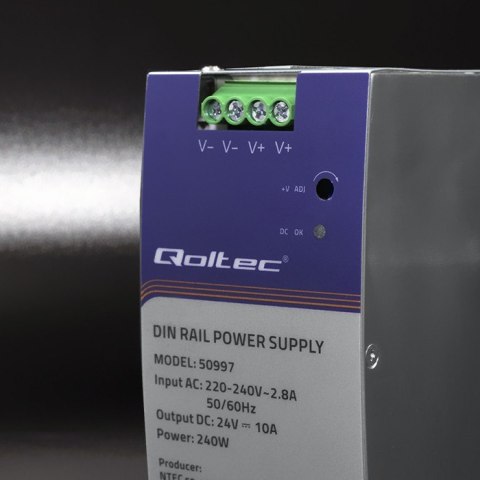 Zasilacz na szynę DIN | 240W | 24V | 10A Zasilacz na szynę DIN | 240W | 24V | 10A