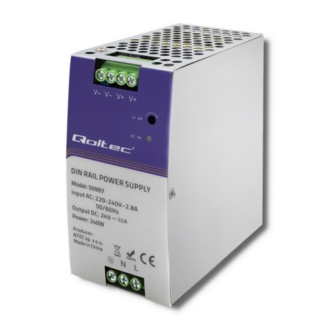 Zasilacz na szynę DIN | 240W | 24V | 10A Zasilacz na szynę DIN | 240W | 24V | 10A