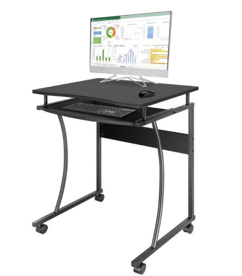 Biurko komputerowe mobilne Techly 600x480mm czarne Biurko komputerowe mobilne Techly 600x480mm czarne