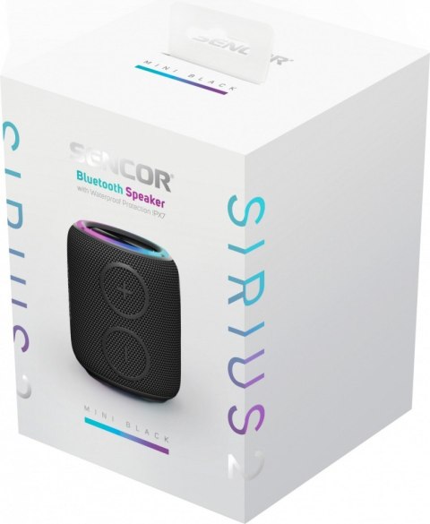 Głośnik bluetooth SIRIUS 2 MINI czarny moc 16W, LED, TWS Głośnik bluetooth SIRIUS 2 MINI czarny moc 16W, LED, TWS