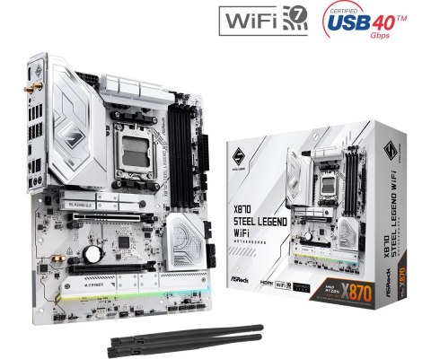 Płyta główna X870 STEEL LEGEND WIFI AM5 4DDR5 M.2 ATX Płyta główna X870 STEEL LEGEND WIFI AM5 4DDR5 M.2 ATX