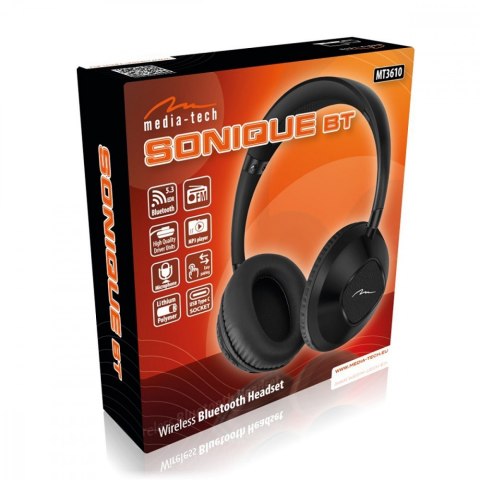 Słuchawki bezprzewodowe SONIQUE BT MT3610 Słuchawki bezprzewodowe SONIQUE BT MT3610