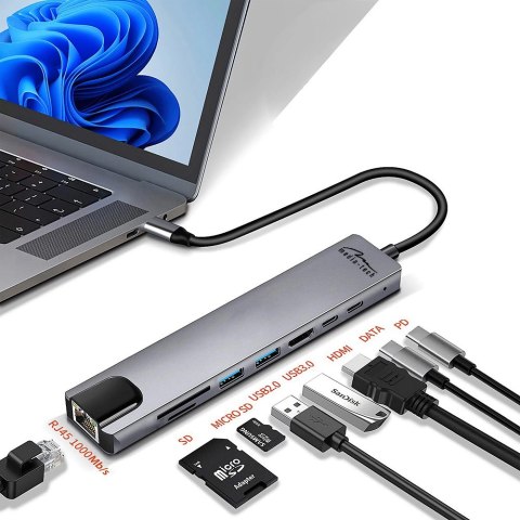 Stacja dokująca 8 IN 1 GIGA LAN HUB MT5046 Stacja dokująca 8 IN 1 GIGA LAN HUB MT5046