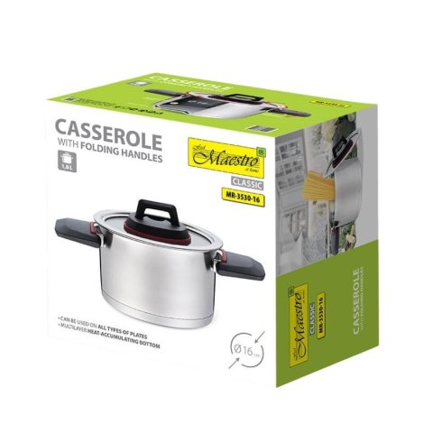 Garnek ze składanymi uchwytami 16cm, 1,6l MR-3530-16 Garnek ze składanymi uchwytami 16cm, 1,6l MR-3530-16