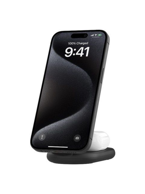 Magnetyczna podstawka ładująca BOOSTCHARGE 2w1 Qi2 15W czarna składana Magnetyczna podstawka ładująca BOOSTCHARGE 2w1 Qi2 15W czarna składana