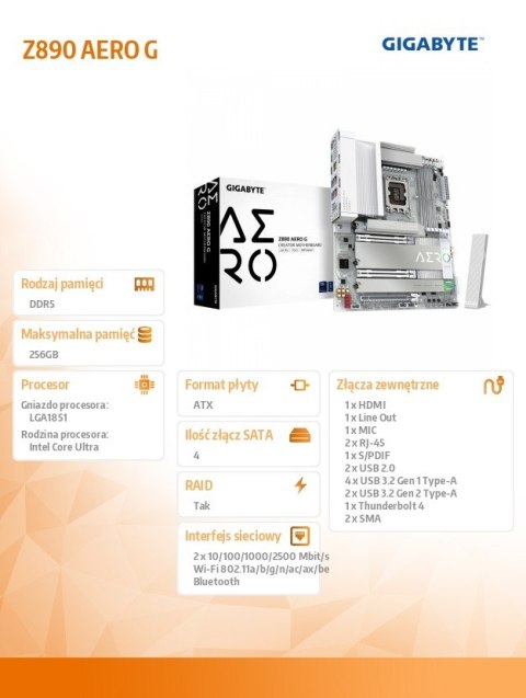 Płyta główna Z890 AERO Płyta główna Z890 AERO