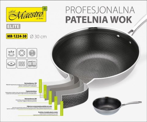 Profesjonalna patelnia / Wok 30 cm MR-1224-30 Profesjonalna patelnia / Wok 30 cm MR-1224-30