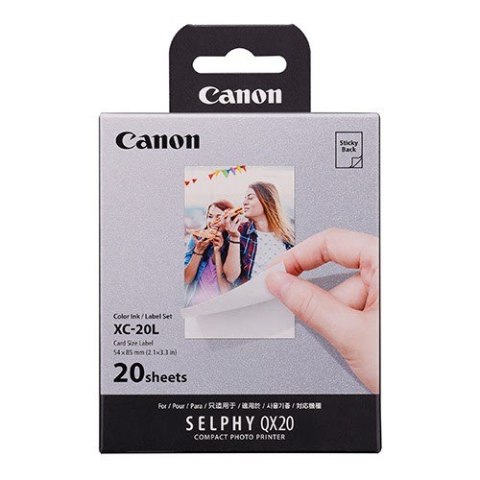 Zestaw atramentu i papieru Canon XC-20L 2x3 20 odbitek 6755C002 Zestaw atramentu i papieru Canon XC-20L 2x3 20 odbitek 6755C002