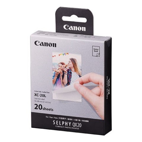 Zestaw atramentu i papieru Canon XC-20L 2x3 20 odbitek 6755C002 Zestaw atramentu i papieru Canon XC-20L 2x3 20 odbitek 6755C002