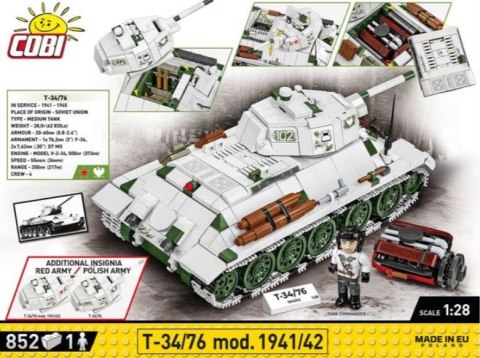 Klocki Czołg T34-76 model 1941-42 852 elementów Klocki Czołg T34-76 model 1941-42 852 elementów