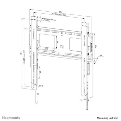 Uchwyt ścienny LEVEL-750 (XL, 100 kg, podpórka, blokowana) Uchwyt ścienny LEVEL-750 (XL, 100 kg, podpórka, blokowana)