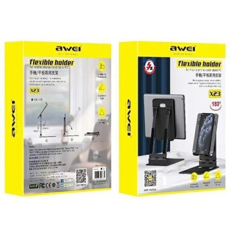 Uchwyt biurkowy X23 uniwersalny telefon tablet Czarny Uchwyt biurkowy X23 uniwersalny telefon tablet Czarny