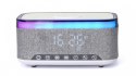 Cyfrowy budzik z funkcją bezprzewodowego ładowania, radio DAB/FM RGB biało-szary