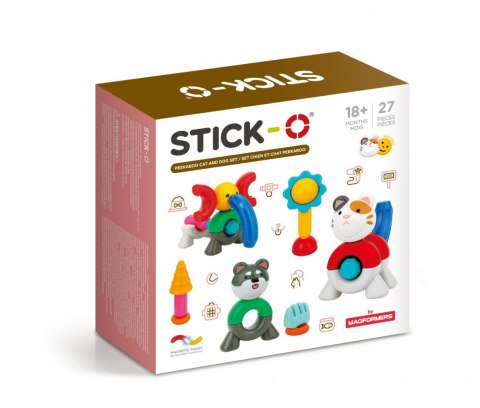 Klocki magnetyczne Stick-o Zestaw Kot i pies 27 elementów Klocki magnetyczne Stick-o Zestaw Kot i pies 27 elementów