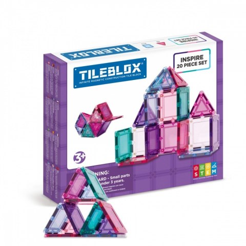 Klocki magnetyczne Tileblox Zestaw pastelowy 20 elementów Klocki magnetyczne Tileblox Zestaw pastelowy 20 elementów