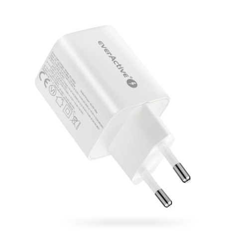 Ładowarka sieciowa GaN 1X USB, 1X USB-C 45W QC4+ PD Biała Ładowarka sieciowa GaN 1X USB, 1X USB-C 45W QC4+ PD Biała