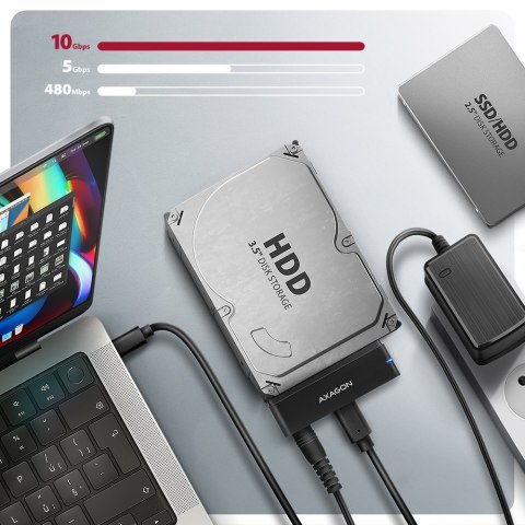 ADSA-FPX Adapter USB-C 10Gbps SATA 6G 2.5"/3.5" SSD/HDD FASTPORT X, w tym zasilacz, 60cm USB-C/USB-A kabel ADSA-FPX Adapter USB-C 10Gbps SATA 6G 2.5"/3.5" SSD/HDD FASTPORT X, w tym zasilacz, 60cm USB-C/USB-A kabel