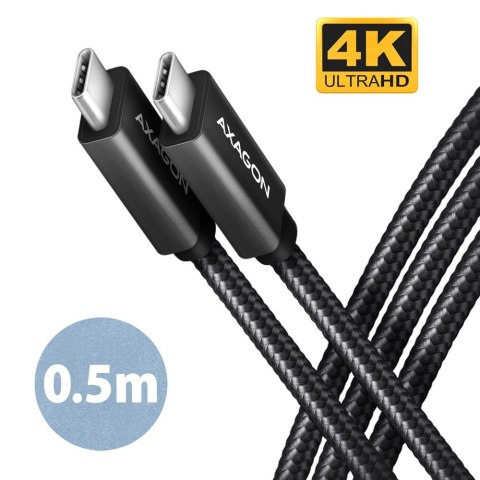 BUCM32-CM05AB Kabel USB-C - USB-C 3.2 Gen 2 0.5m, PD 100W, 5A, 4K HD, ALU, oplot, czarny BUCM32-CM05AB Kabel USB-C - USB-C 3.2 Gen 2 0.5m, PD 100W, 5A, 4K HD, ALU, oplot, czarny