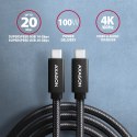 BUCM32-CM05AB Kabel USB-C - USB-C 3.2 Gen 2 0.5m, PD 100W, 5A, 4K HD, ALU, oplot, czarny
