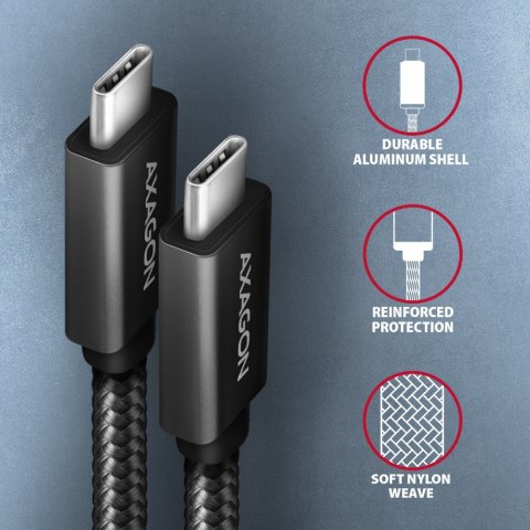 BUCM32-CM05AB Kabel USB-C - USB-C 3.2 Gen 2 0.5m, PD 100W, 5A, 4K HD, ALU, oplot, czarny BUCM32-CM05AB Kabel USB-C - USB-C 3.2 Gen 2 0.5m, PD 100W, 5A, 4K HD, ALU, oplot, czarny
