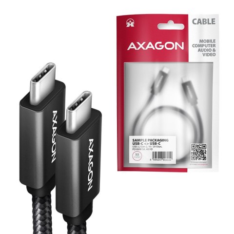 BUCM32-CM05AB Kabel USB-C - USB-C 3.2 Gen 2 0.5m, PD 100W, 5A, 4K HD, ALU, oplot, czarny BUCM32-CM05AB Kabel USB-C - USB-C 3.2 Gen 2 0.5m, PD 100W, 5A, 4K HD, ALU, oplot, czarny